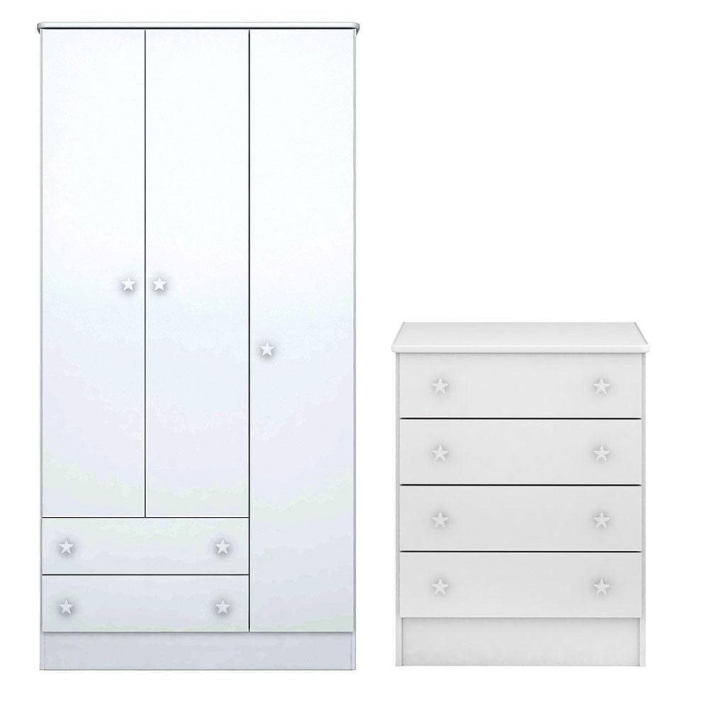 Quarto Para Bebê Guarda Roupa e Comoda Doce Sonho