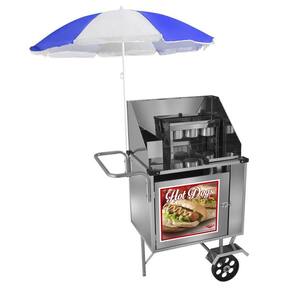 Carrinho Hot Dog Simples com Rodas Maciças e Guarda Sol - Cefaz