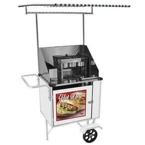 Carrinho Hot Dog Simples com Rodas Maciças e Toldo - Cefaz
