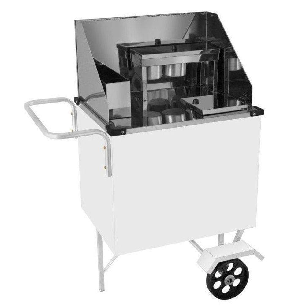 Carrinho de Hot Dog econômico com Rodas Maciças e Guarda Sol - Cefaz