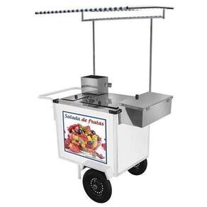 Carrinho de Salada de Frutas Luxo com Rodas Pneumáticas e Toldo - Cefaz