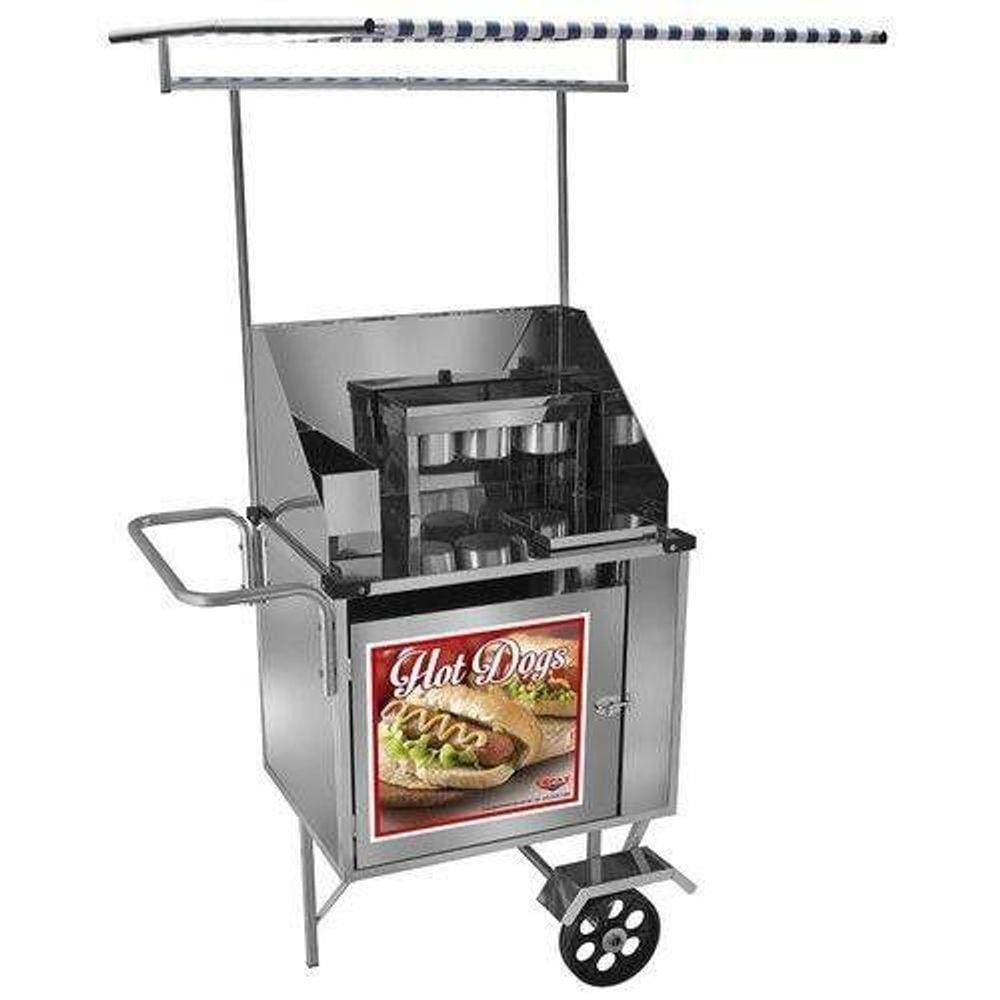 Carrinho Hot Dog Simples com Rodas Maciças e Toldo - Cefaz