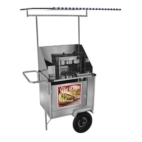 Carrinho Hot Dog Simples com Rodas Pneumáticas e Toldo - Cefaz
