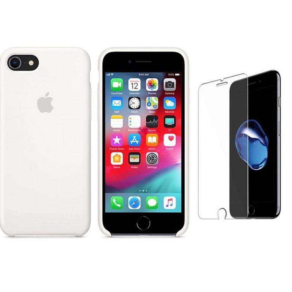 Capa De Silicone Iphone 8 Plus/ 7Plus Branco E Película | Casas Bahia