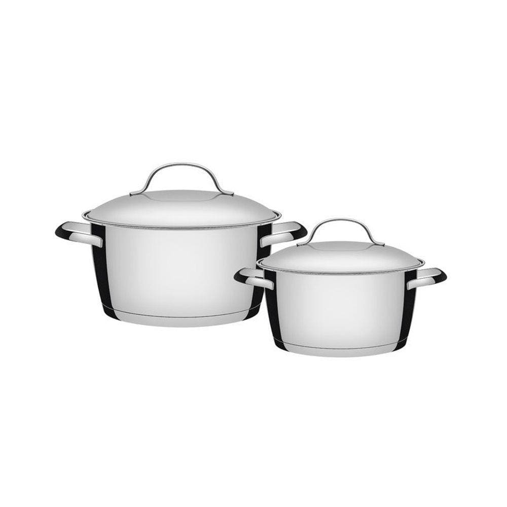 Conjunto de Panelas Aço Inox 2 peças Allegra Tramontina.