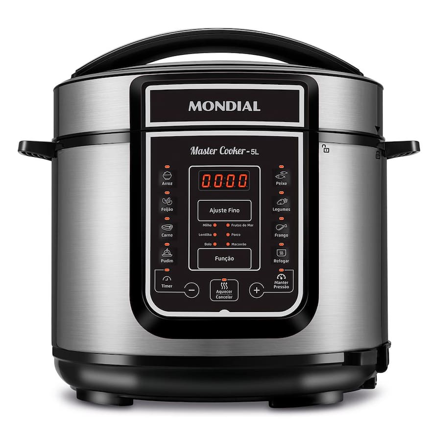 Panela de Pressão Elétrica Mondial 5L Digital Master Cooker PE-38 5L Preta - 110v / 220v
