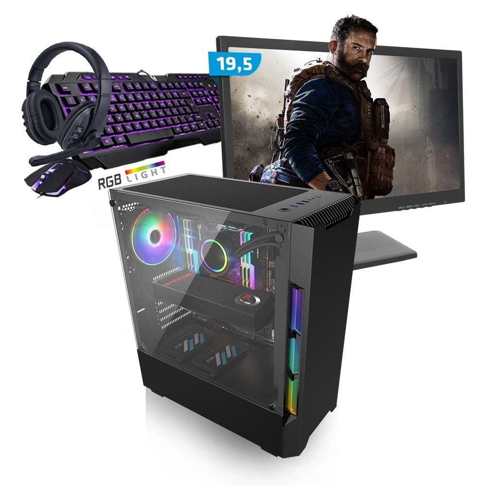 Kit PC Gamer Smart SMT81485 i5 8GB (RX 580 8GB) 1TB + Monitor 19,5