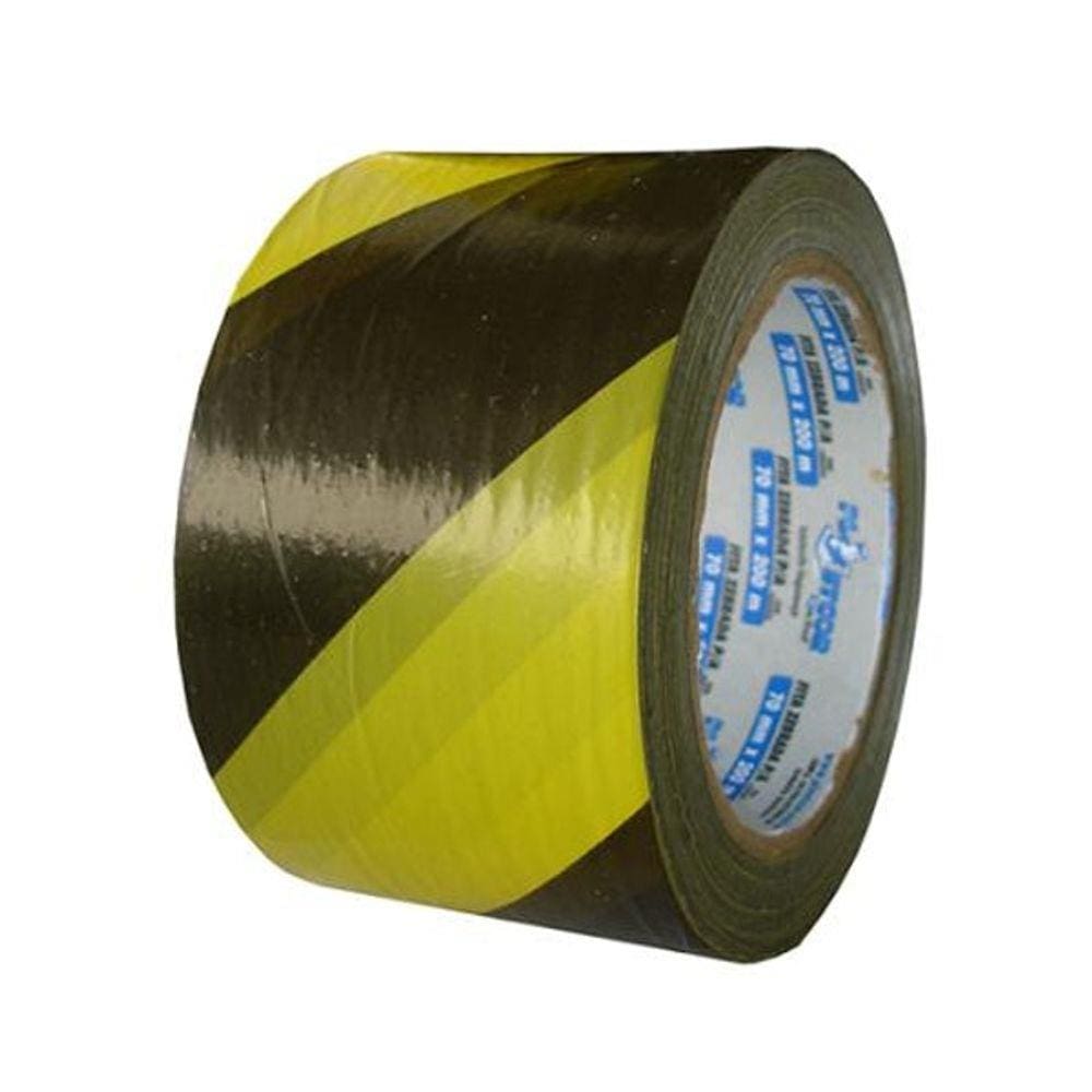 Fita Zebrada Preta e Amarela 0,70 x 200 metros Plastcor