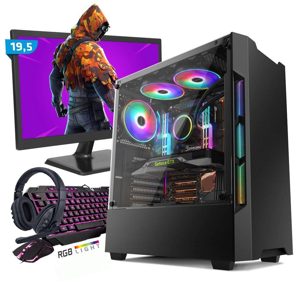 Pc Gamer Barato Rgb 1030 Gt 8gb 240gb Garantia - Lol, Gta 5 no Shoptime