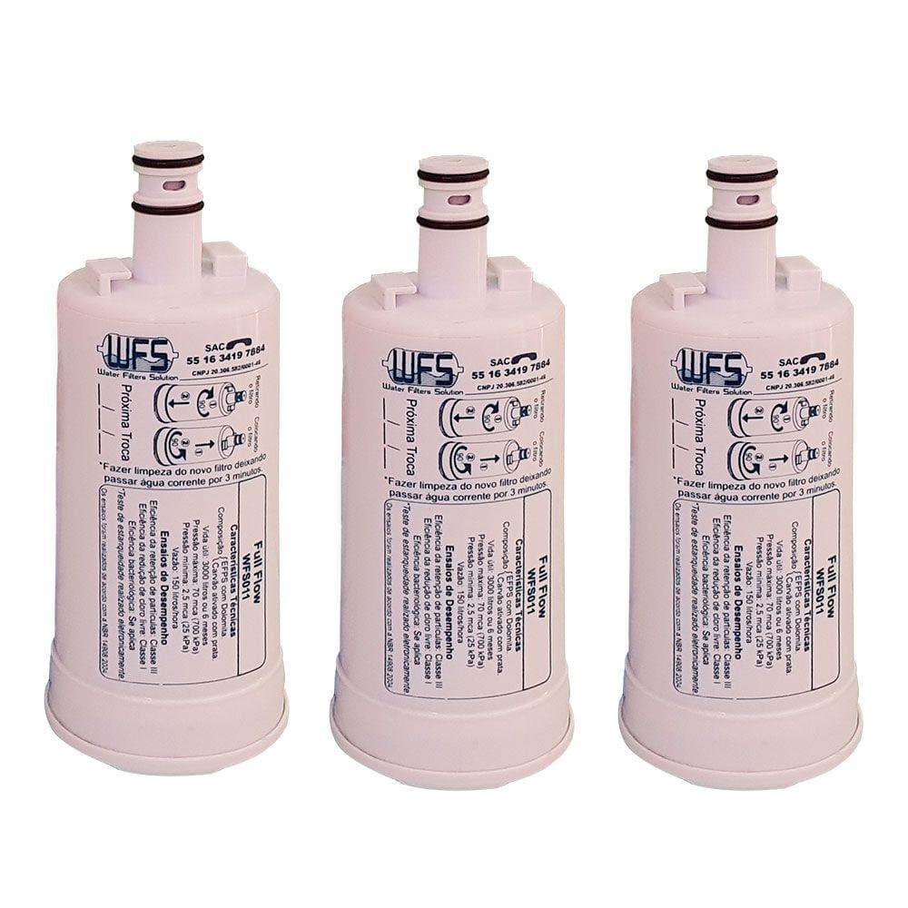 Kit 3 Filtro Refil para Purificador de Água Esmaltec Acqua 7