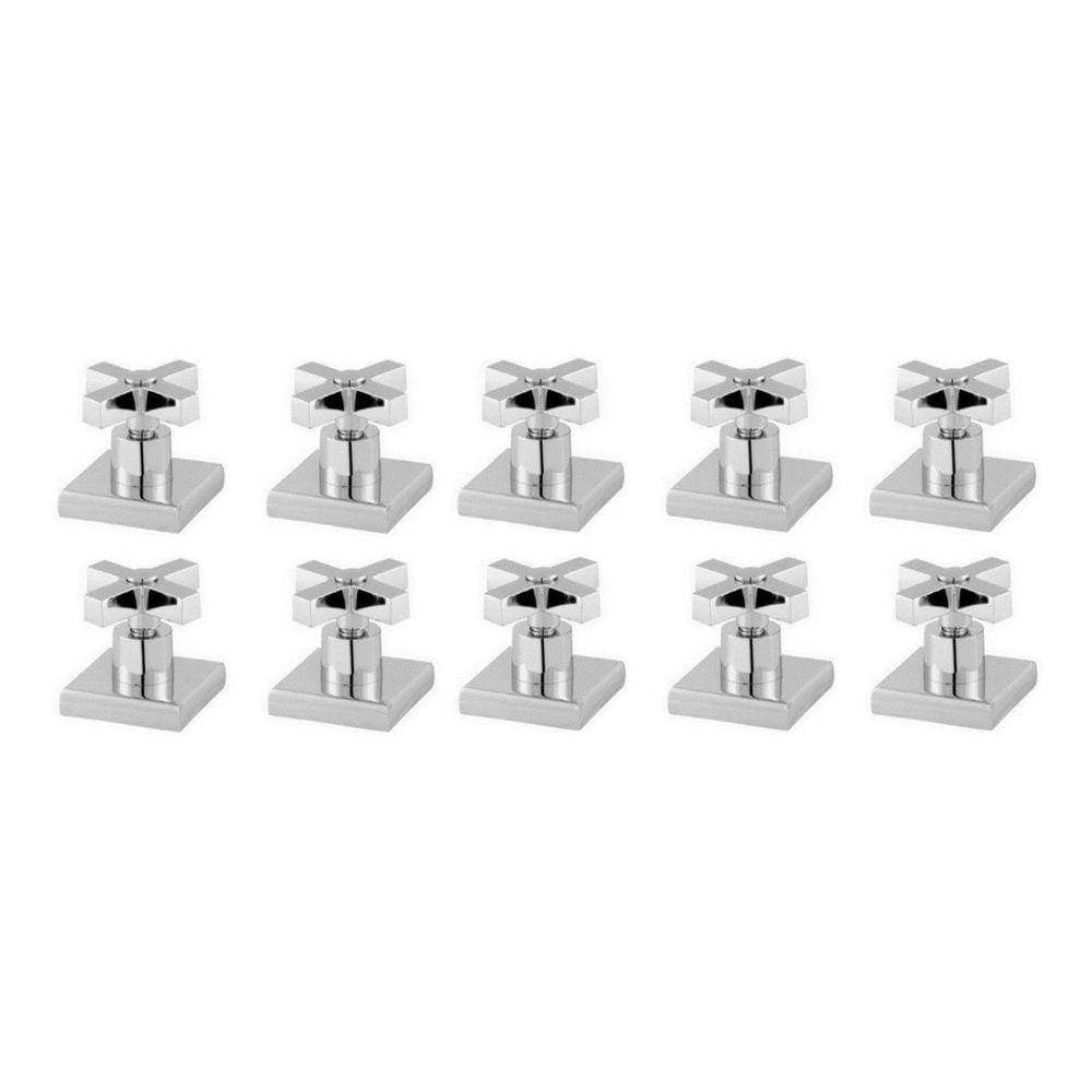 10 Acabamento Registro Cruzeta Quadrado Luxo 3/4 Padrão Deca