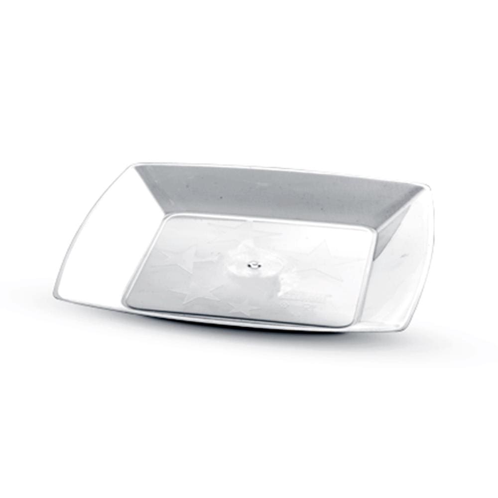 Prato de Plástico Quadrado Branco Pequeno 10un Plastilânia