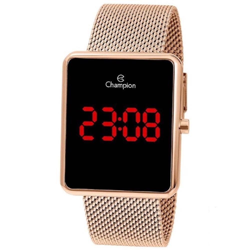 imagem-Relógio Champion Feminino Digital Led Ch40080P Rose Quadrado