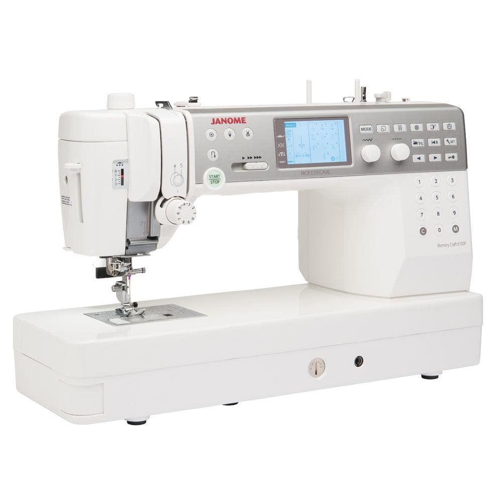 Máquina De Costura Eletrônica Janome Mc6700P, 200 Pontos, 3 Letras Costuradas, Passador De Linha, Posição Da Agulha Variável, Corte De Linha - Bivolt