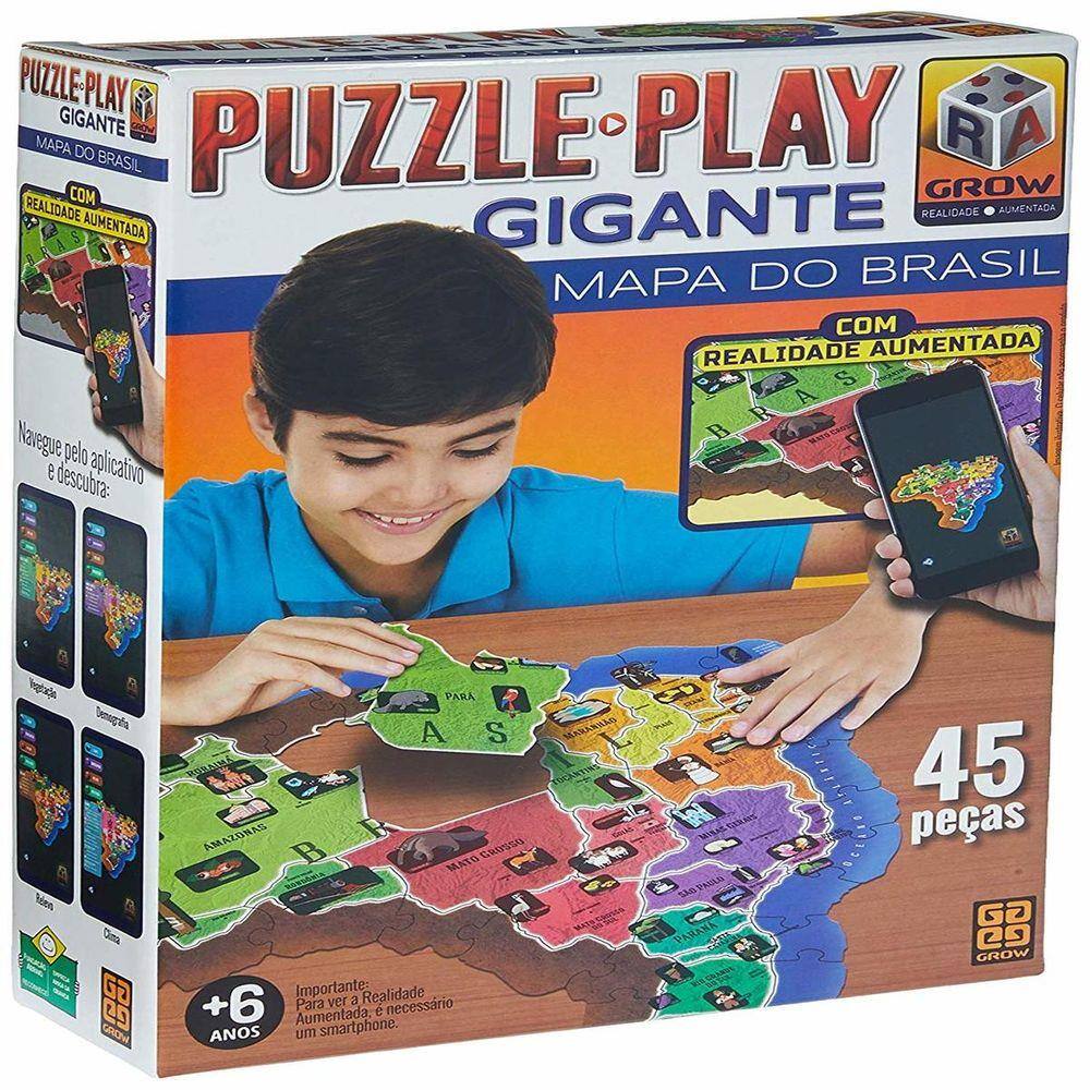 Puzzle Play Gigante - Mapa Do Brasil Grow - 3635