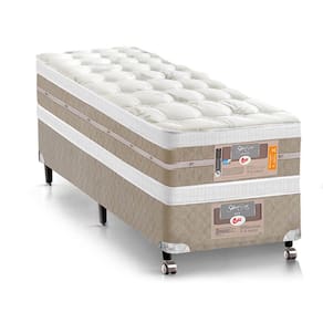Cama Box + Colchão Castor Solteiro Molas Pocket Silver Star AIR Double Face 88x188x74cm