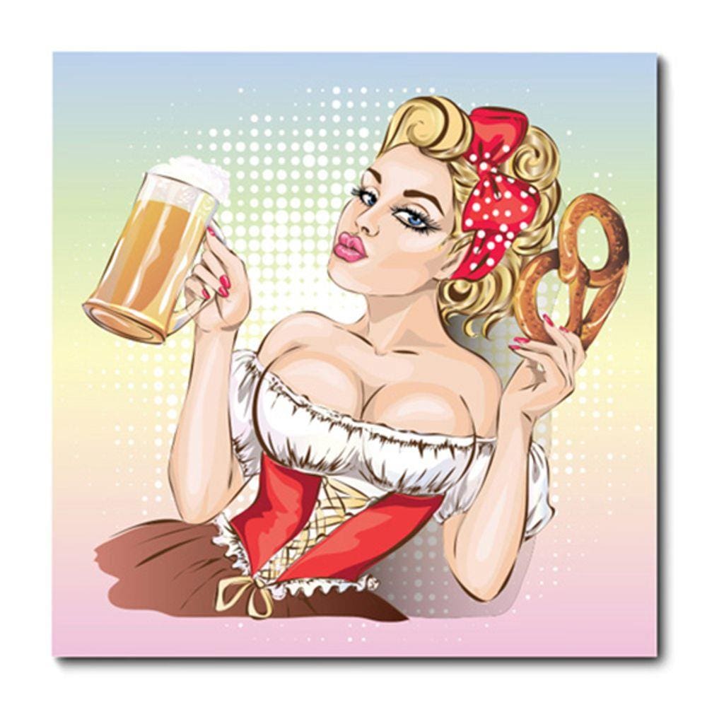 Placa Decorativa - Pin-up - Cerveja - 0545