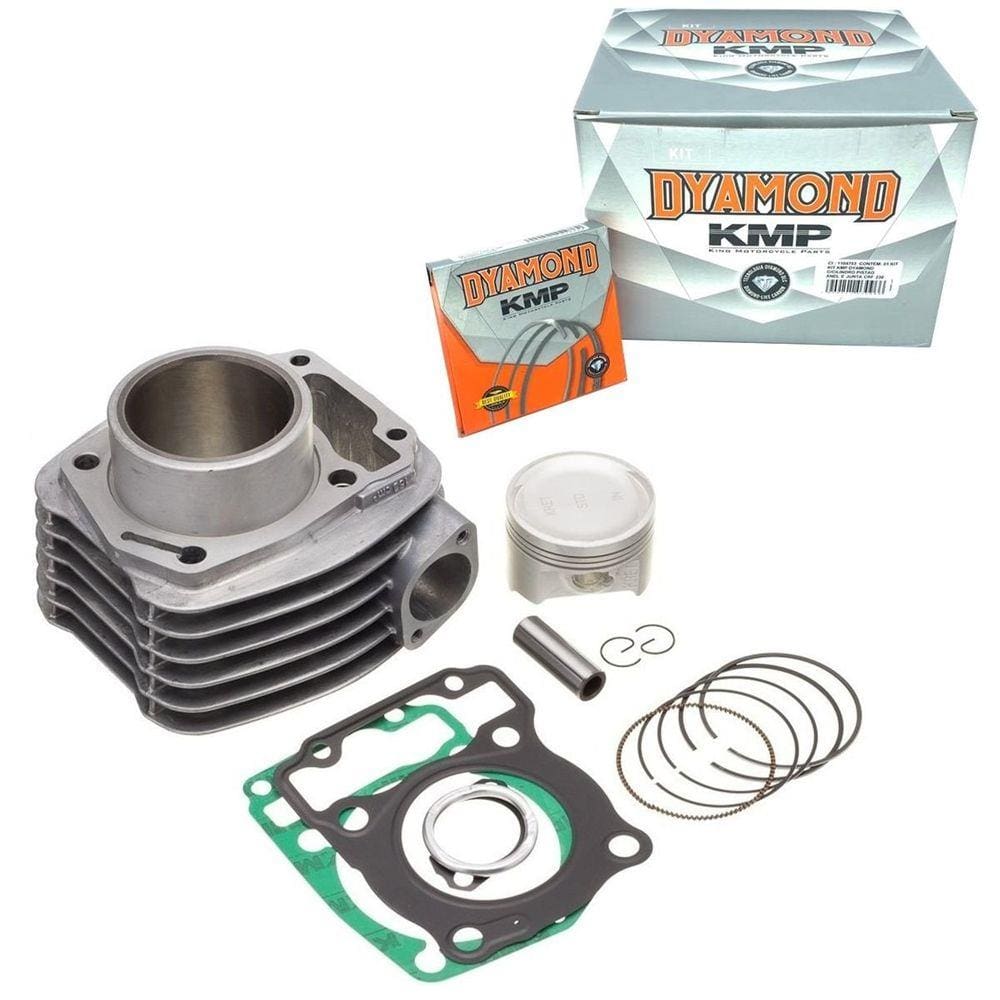 Kit Cilindro Completo Kmp Dyamond Pistão Anéis Juntas Cg 160 Nxr Bros 160