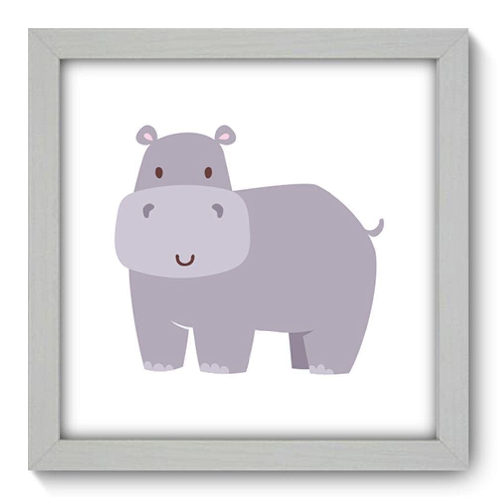 Quadro Decorativo - Hipopótamo - 22cm x 22cm - 137qdbb
