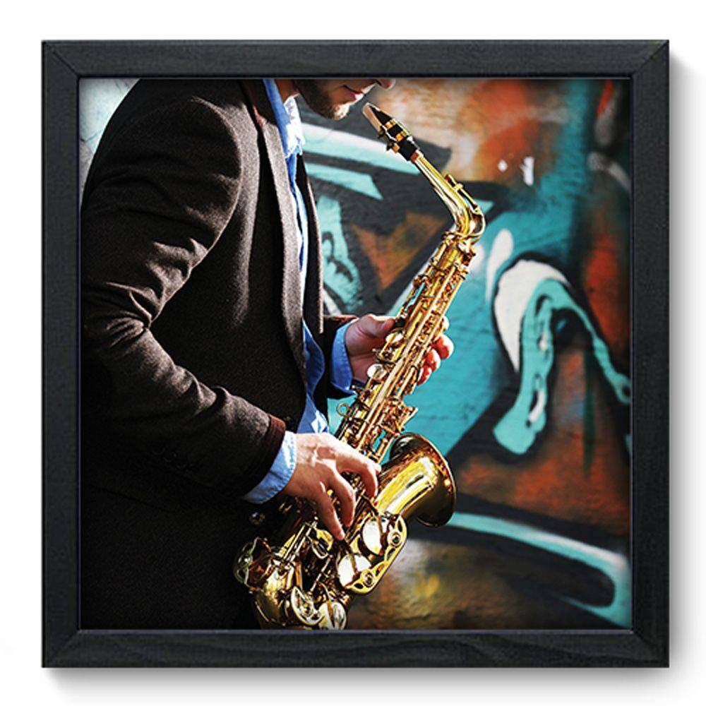 Quadro Decorativo - Sax - 33cm x 33cm - 038