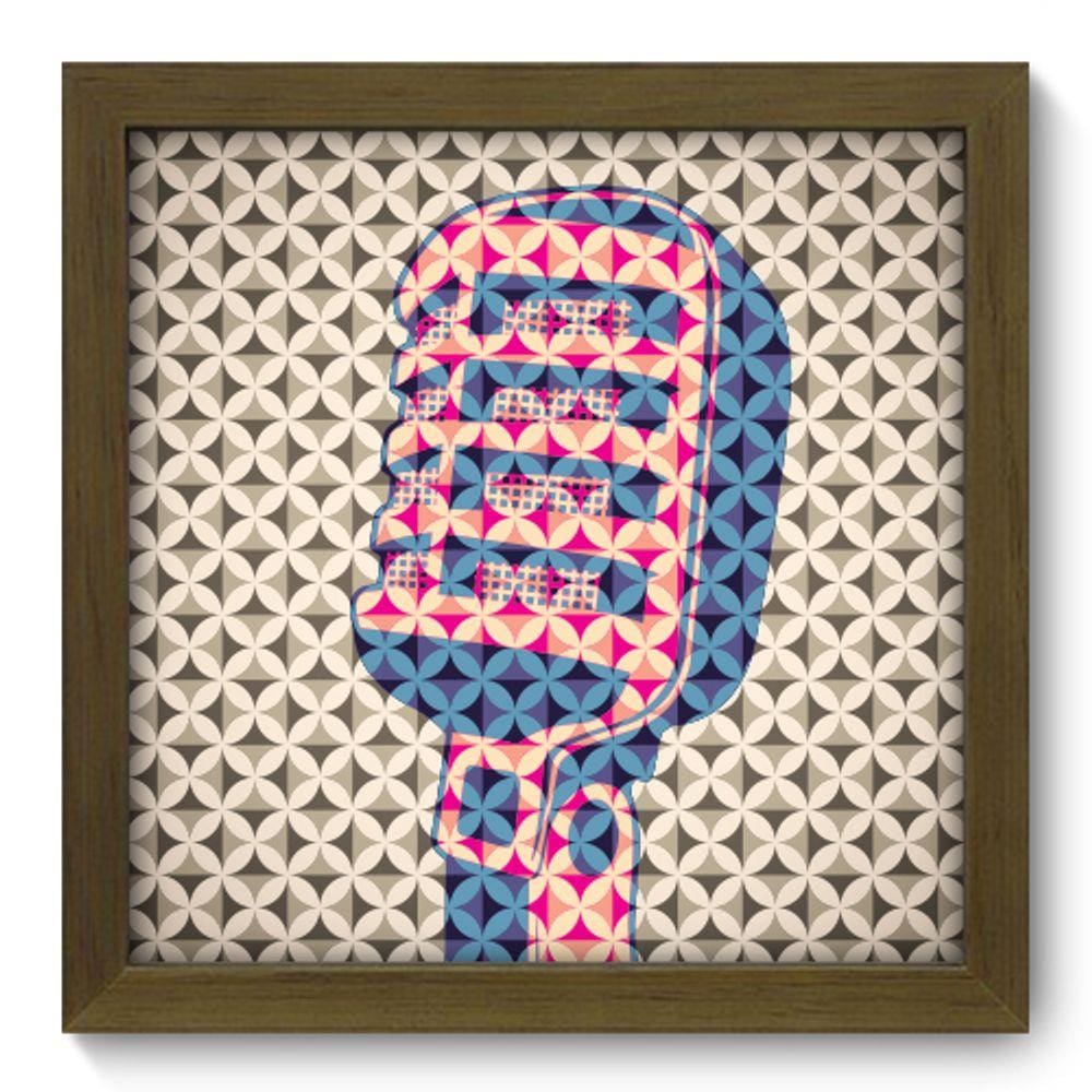 Quadro Decorativo - Microfone - 22cm x 22cm - 010
