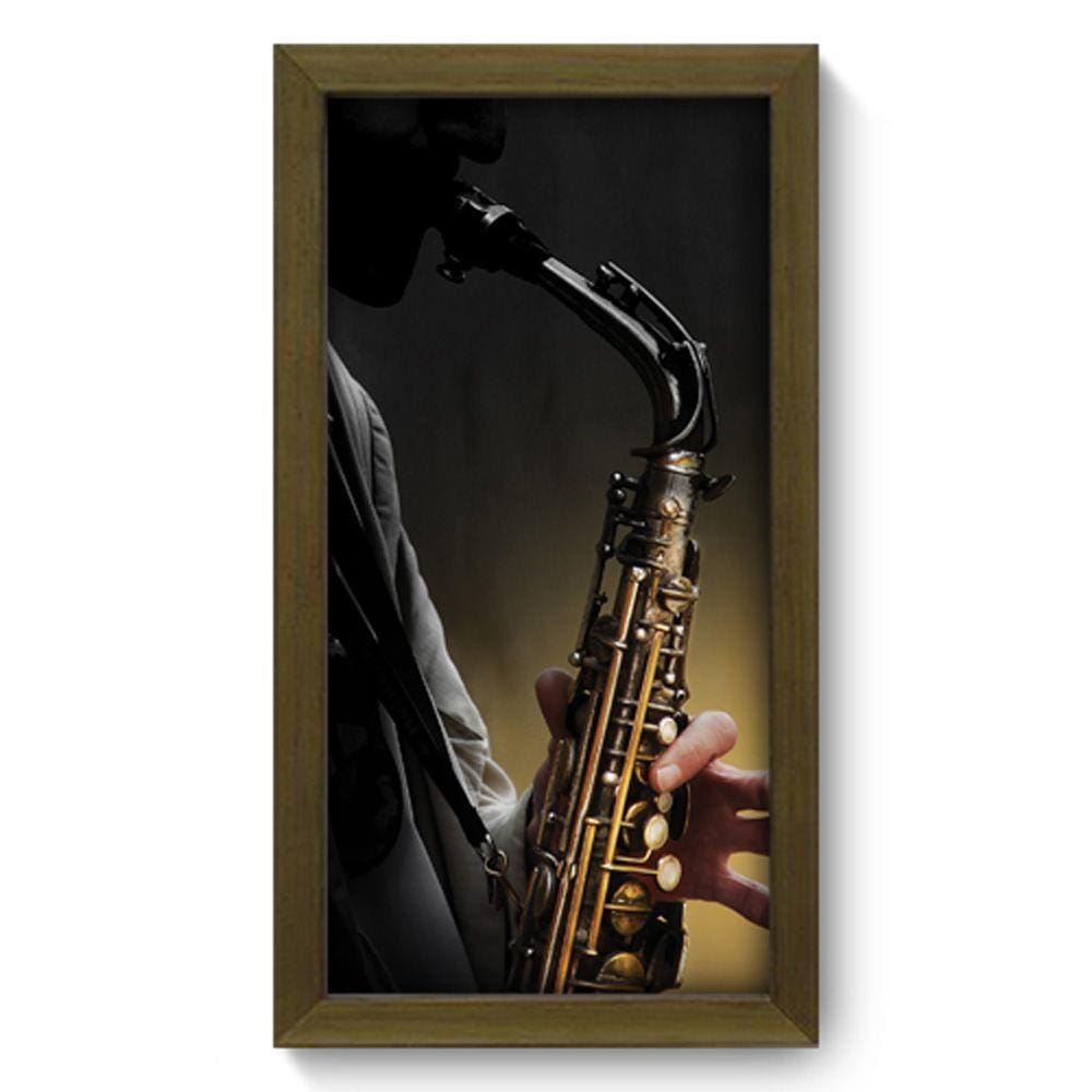 Quadro Decorativo - Saxofone - 19cm x 34cm - 002