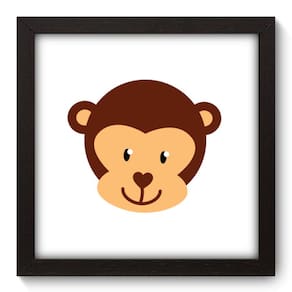Quadro Decorativo - Macaquinho - 22cm x 22cm - 012qdbp
