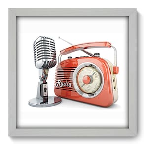 Quadro Decorativo - Radio - 33cm x 33cm - 069qdgb