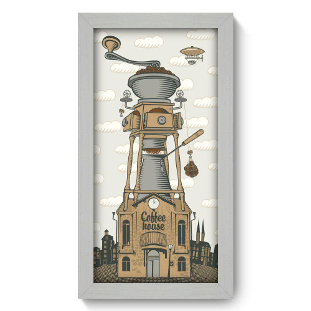 Quadro Decorativo - Coffee House - 19cm x 34cm - 053qdcb
