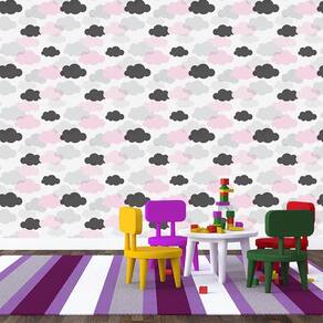 Papel de Parede Adesivo - Nuvens Rosas - 036ppb