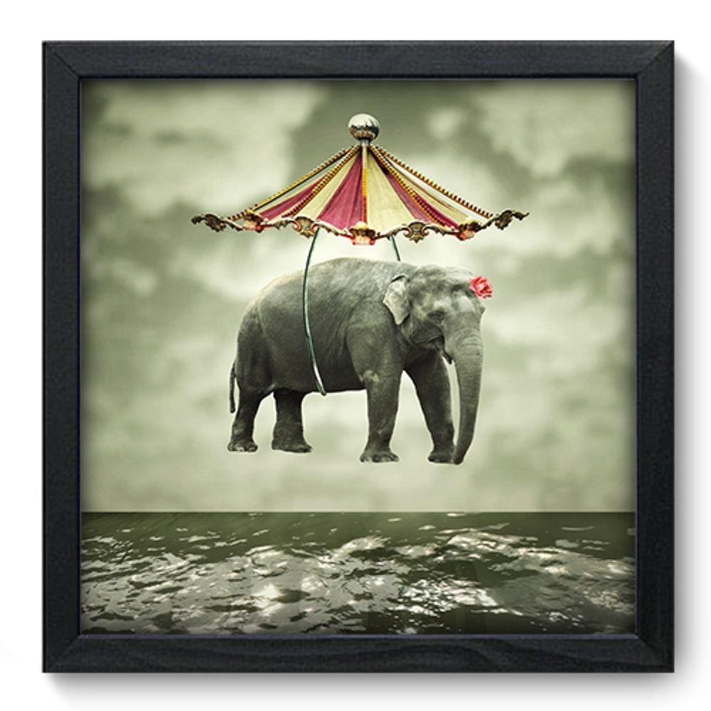 Quadro Decorativo - Elefante - 33cm x 33cm - 006qnsbp