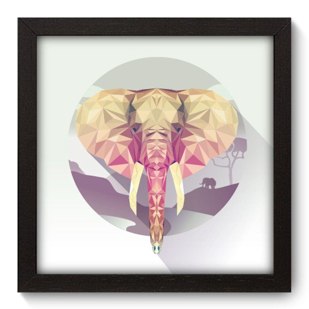 Quadro Decorativo - Elefante - 22cm x 22cm - 030qnsap