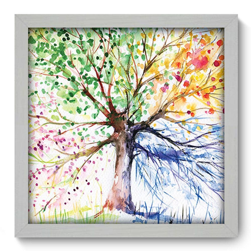 Quadro Decorativo - Estações - 33cm x 33cm - 084qddb