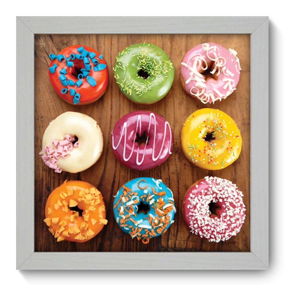 Quadro Decorativo - Donuts - 22cm x 22cm - 001qdcb