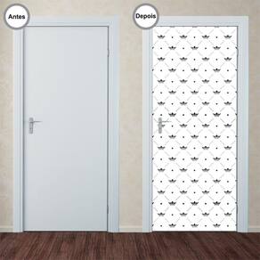 Adesivo Decorativo de Porta - Coroas - 335pt