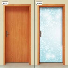 Adesivo Decorativo de Porta - Cristais de Gelo - Neve - 578cnpt