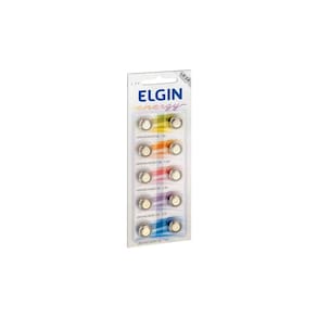 Bateria Alcalina LR54 (AG10 / LR1130) Elgin - Cartela com 10 unidades - para calculadoras e relógios