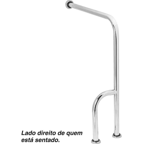 imagem-1 Barra De Apoio Para Sanitário 65x50cm + 2 Barras Reta 60cm
