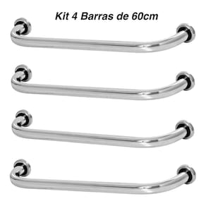 Kit 4 Barras De Apoio 60cm De Idoso Para Banheiro