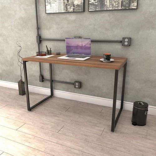 Mesa para Escritório Office Estilo Industrial 120cm Kuadra Compace