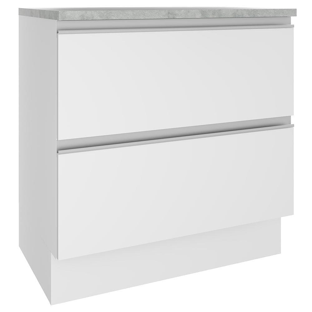 Balcão Madesa Glamy 80 cm 2 Gavetas - Branco