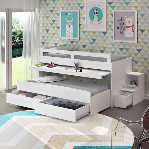 Beliche Baixo 2 Gavetas com Escrivaninha Foscarini Menor preço em Beliche Baixo 2 Gavetas com Escrivaninha Foscarini