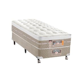 Cama Box + Colchão Castor Solteiro Molas Pocket Silver Star AIR One Face 100x200x72cm