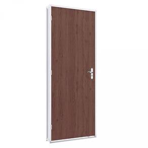 Porta de Giro com Batente em Aço e Folha Tabaco Riobras Pronta 215cmx85cm Branco