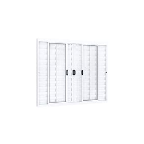 Janela de Correr Veneziana Alumínio 6 Folhas com Grade Lucasa Ideale 100cmx200cm Branco