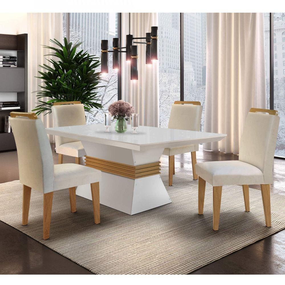 Conjunto Sala de Jantar 6 Cadeiras Kate Siena Moveis