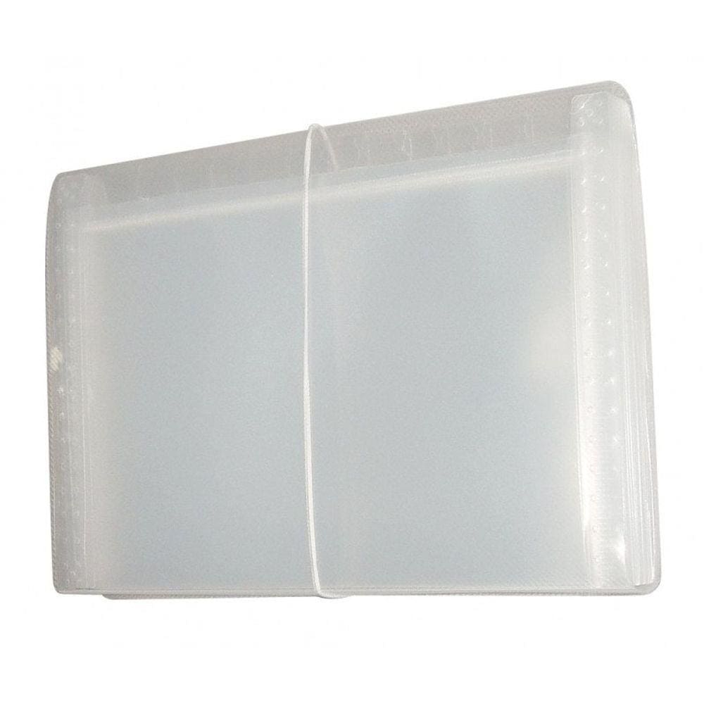Pasta Sanfona Duplicata Meio Oficio 12 Divisões Cristal Dac