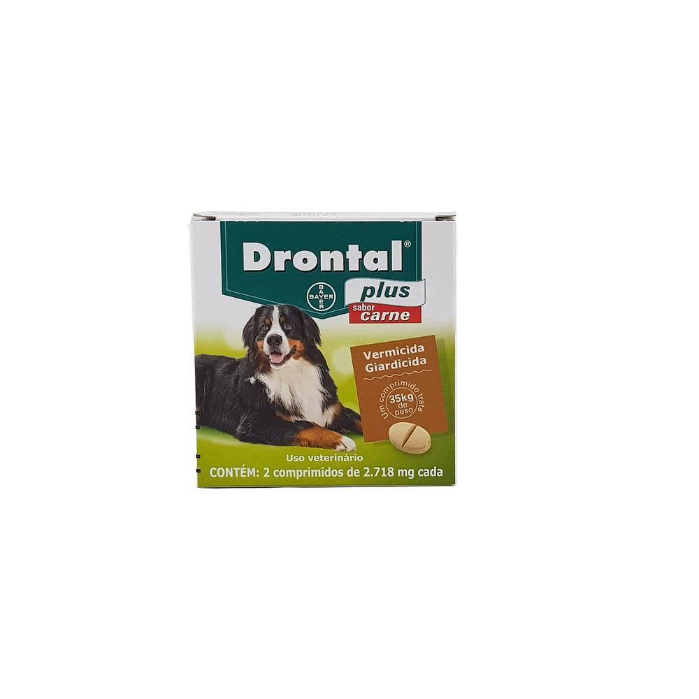 Vermifugo bayer drontal plus vermifugo caes ate 10kg 2 comprimidos