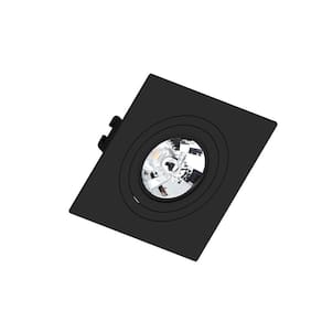 Spot De Embutir Quadrado 360º Face Plana Ar70 Gu10 Preto