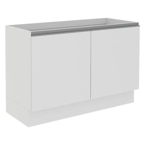 Balcão Gabinete de Pia Madesa Acordes 100% MDF 120 cm - 2 Portas Branco Brilho